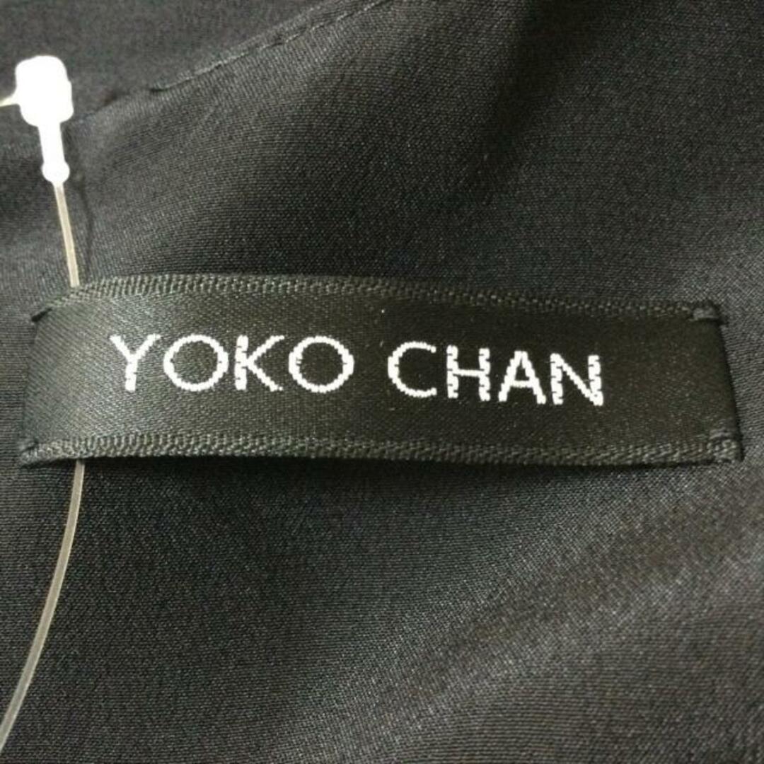 YOKO CHAN(ヨーコ チャン) ワンピース サイズ38 M レディース - 黒×ブルー ノースリーブ/ひざ丈/異素材切替 レディースのワンピース(その他)の商品写真