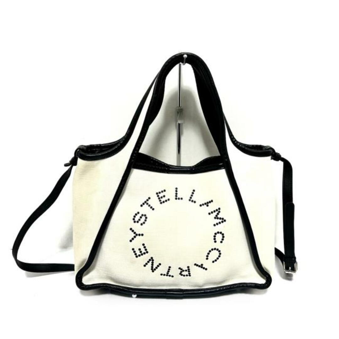 Stella McCartney(ステラマッカートニー)のstellamccartney(ステラマッカートニー) トートバッグ ステラロゴ 513860 白×黒 ハトメ キャンバス×合皮 レディースのバッグ(トートバッグ)の商品写真