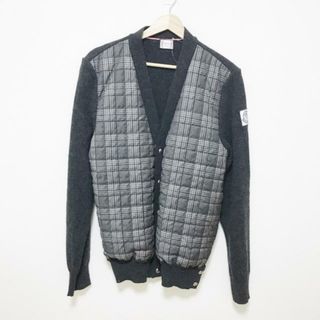 モンクレール(MONCLER)のMONCLER(モンクレール) カーディガン メンズ美品  - ダークグレー×グレー×黒 長袖/チェック柄(カーディガン)