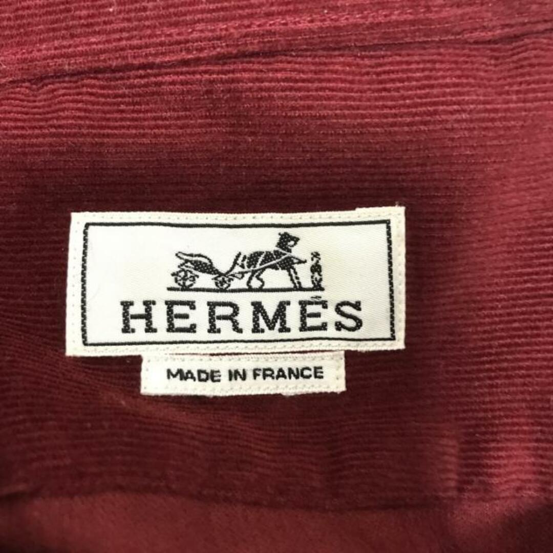 Hermes(エルメス)のHERMES(エルメス) 長袖シャツ メンズ - レッド コーデュロイ メンズのトップス(シャツ)の商品写真