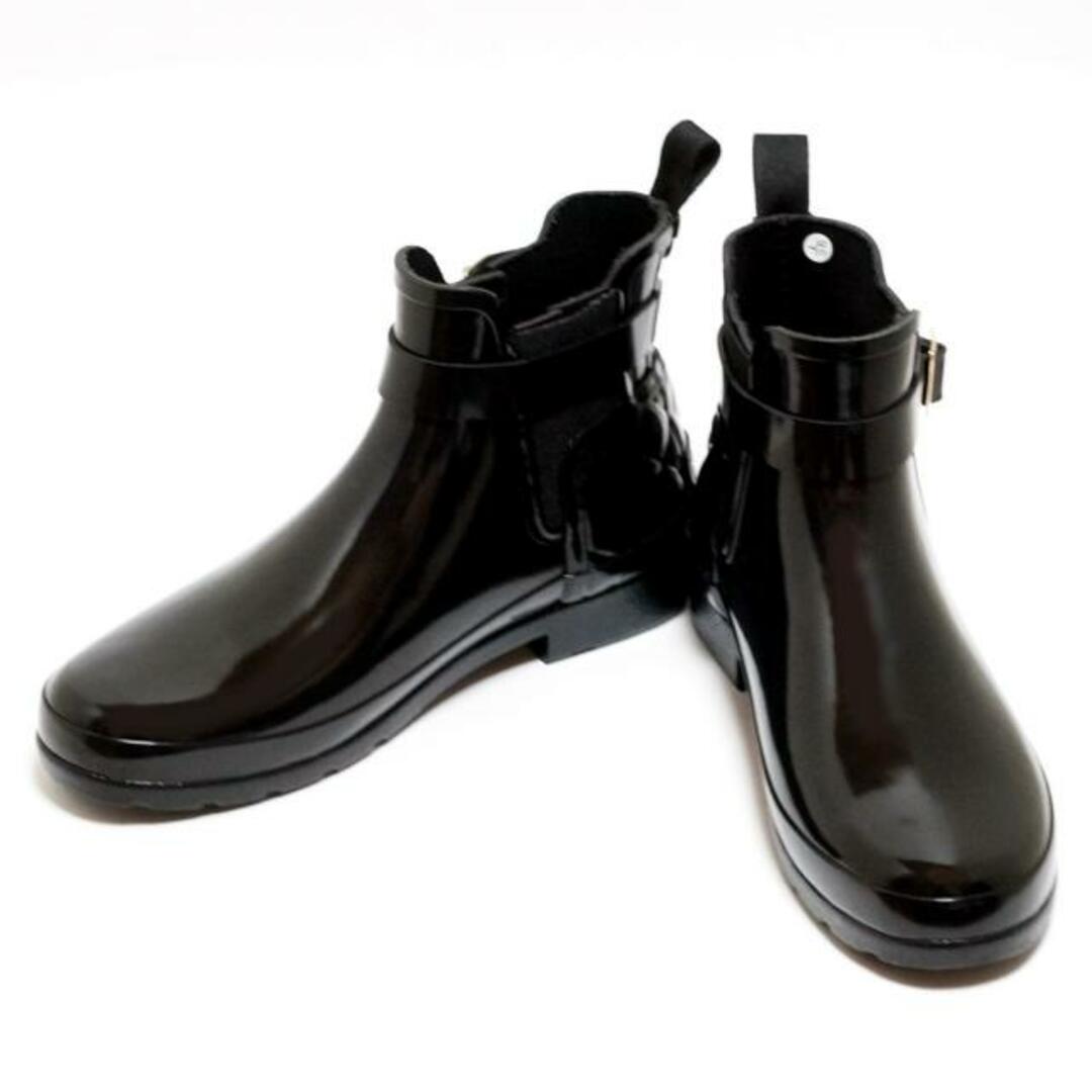 HUNTER(ハンター)のHUNTER(ハンター) レインブーツ US 8 レディース美品  - 黒 ラバー レディースの靴/シューズ(レインブーツ/長靴)の商品写真