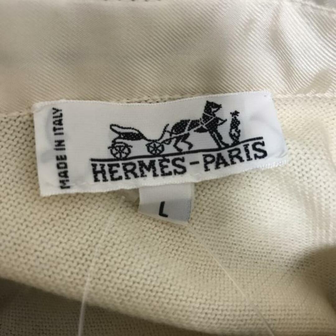 Hermes(エルメス)のHERMES(エルメス) 長袖シャツブラウス サイズL レディース - アイボリー×ネイビー×マルチ ニット レディースのトップス(シャツ/ブラウス(長袖/七分))の商品写真