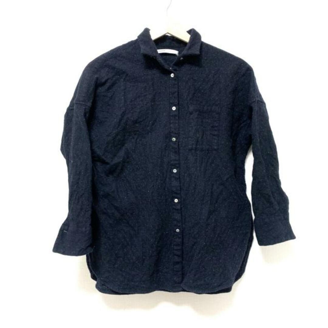 upper hights(アッパーハイツ) 長袖シャツブラウス サイズ1 S レディース美品  - 黒×白 THE SHIRT レディースのトップス(シャツ/ブラウス(長袖/七分))の商品写真