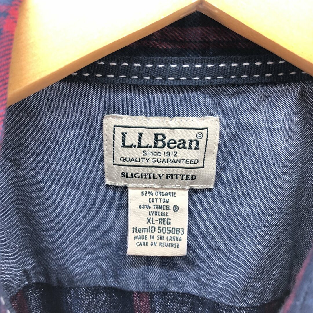 L.L.Bean(エルエルビーン)の古着 エルエルビーン L.L.Bean SLIGHTLY FITTED 長袖 ボタンダウンチェックシャツ メンズXL /eaa385616 メンズのトップス(シャツ)の商品写真