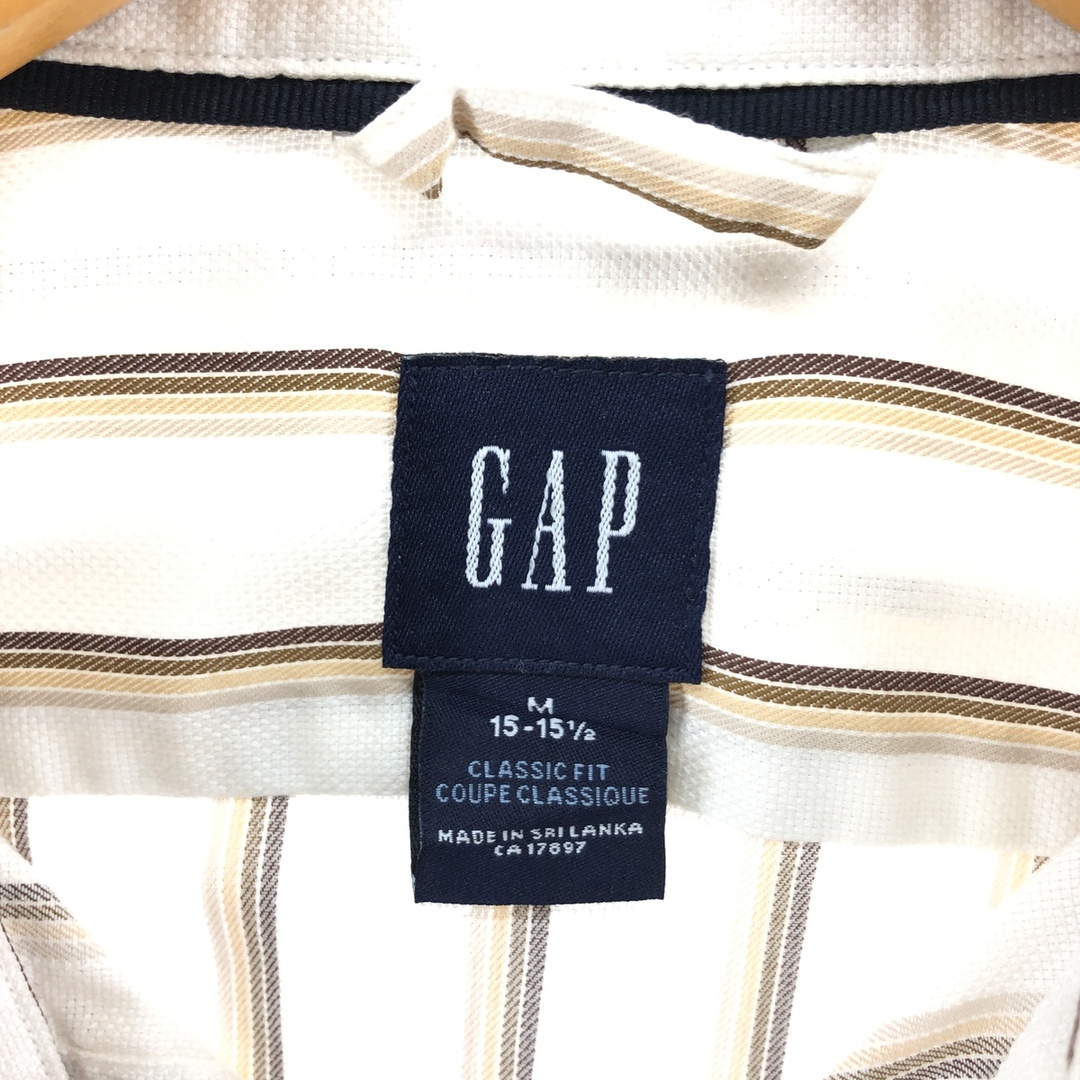 GAP(ギャップ)の古着 ギャップ GAP CLASSIC FIT 長袖 コットンストライプシャツ メンズM /eaa385617 メンズのトップス(シャツ)の商品写真