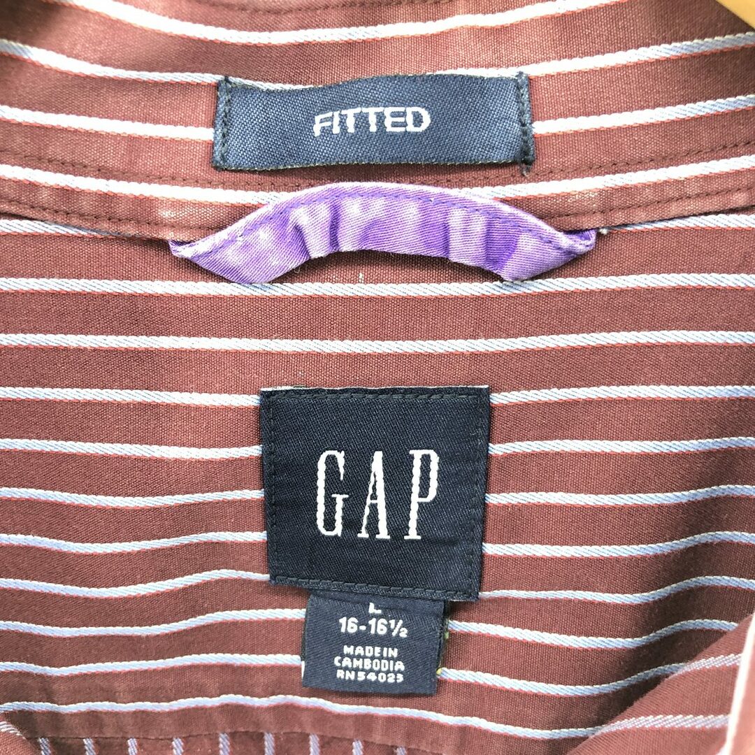 GAP(ギャップ)の古着 ギャップ GAP FITTED 長袖 コットンストライプシャツ メンズL /eaa385618 メンズのトップス(シャツ)の商品写真