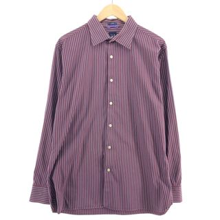 ギャップ(GAP)の古着 ギャップ GAP FITTED 長袖 コットンストライプシャツ メンズL /eaa385618(シャツ)