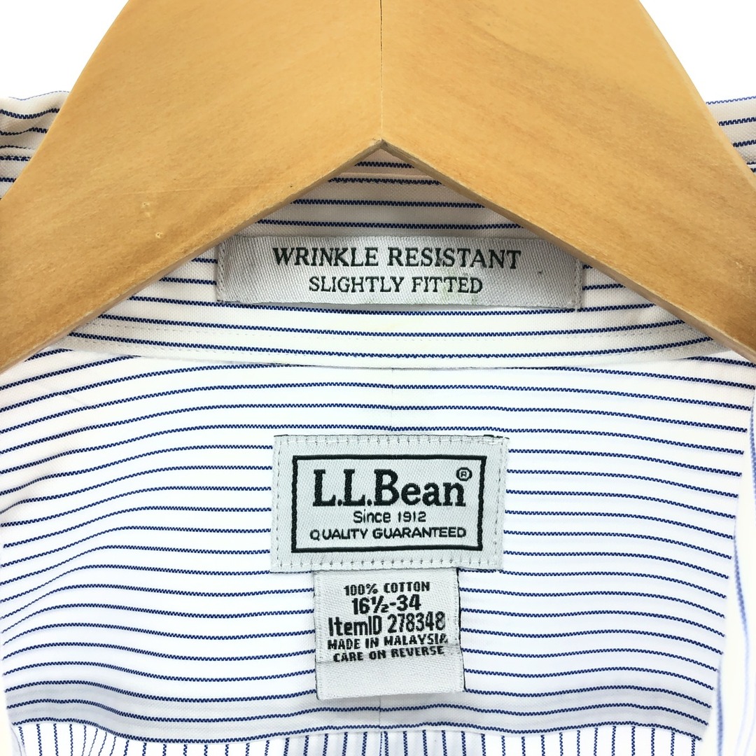 L.L.Bean(エルエルビーン)の古着 エルエルビーン L.L.Bean WRINKLE RESISTANT SLIGHTLY FITTED 長袖 ボタンダウンストライプシャツ メンズL /eaa385605 メンズのトップス(シャツ)の商品写真