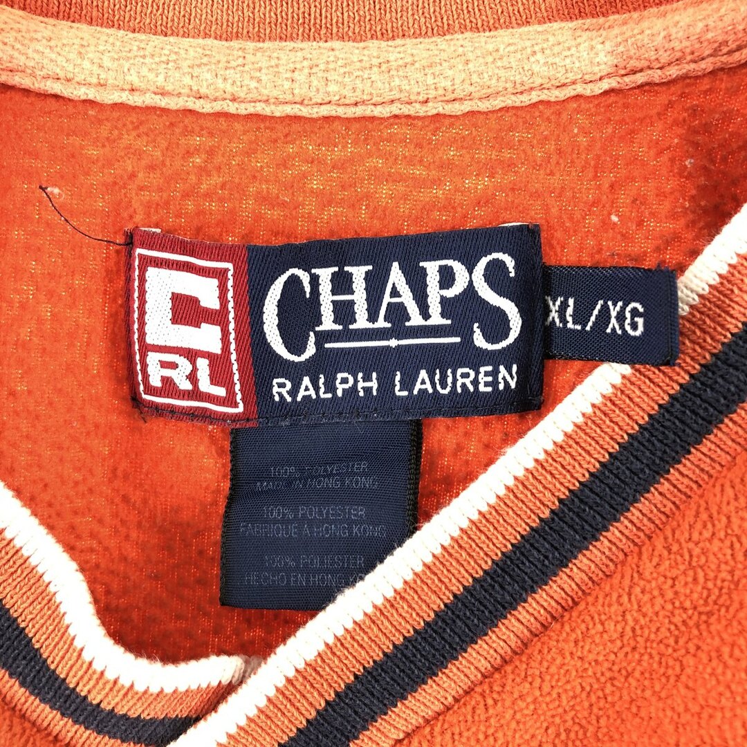 Ralph Lauren(ラルフローレン)の古着 90年代 ラルフローレン Ralph Lauren CHAPS チャップス Vネック フリースプルオーバー メンズXL ヴィンテージ /eaa362519 メンズのジャケット/アウター(その他)の商品写真