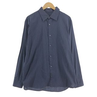 カルバンクライン(Calvin Klein)の古着 カルバンクライン Calvin klein 長袖 コットンストライプシャツ メンズXL /eaa385601(シャツ)