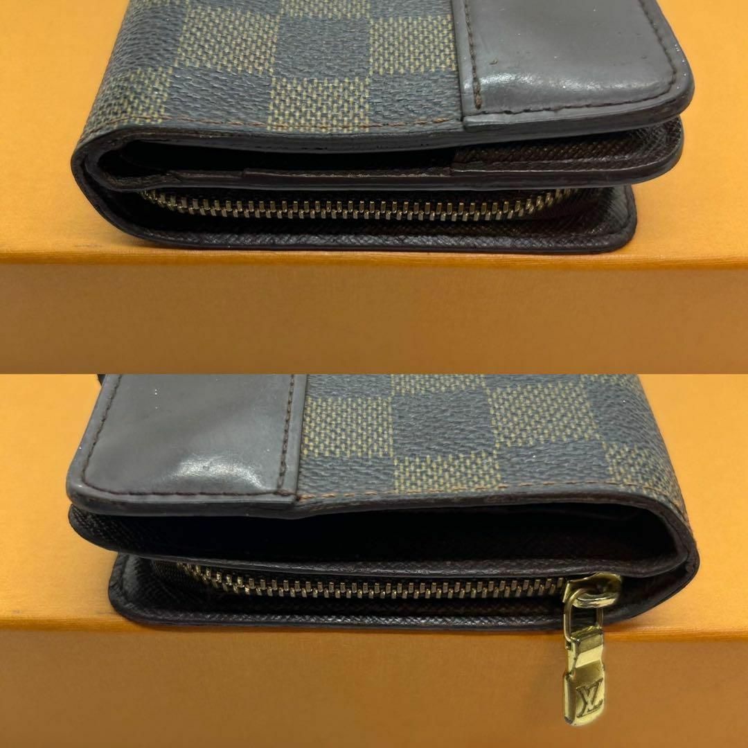 LOUIS VUITTON(ルイヴィトン)の【美品】ヴィトン 61668 二つ折り ユニセックス ダミエ コンパクト 茶 レディースのファッション小物(財布)の商品写真