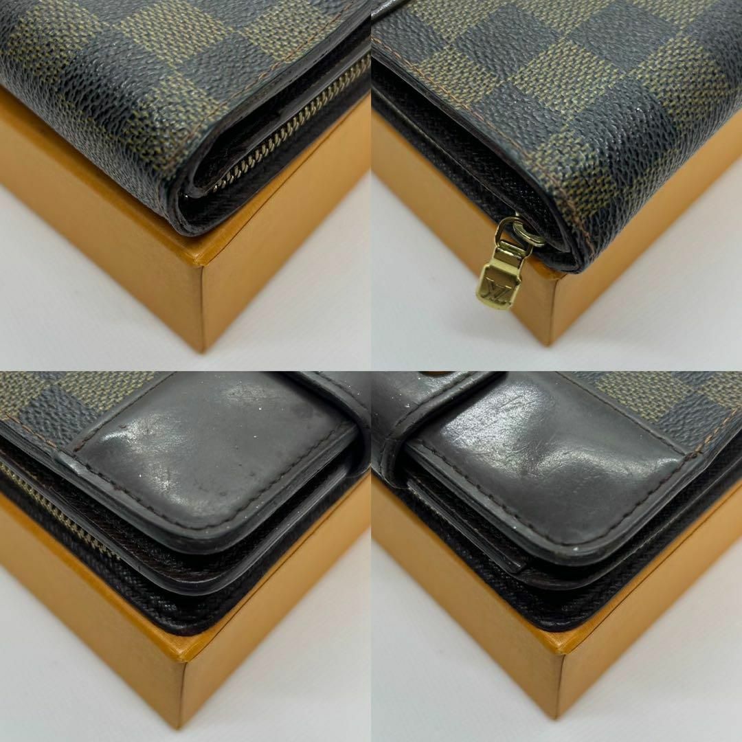 LOUIS VUITTON(ルイヴィトン)の【美品】ヴィトン 61668 二つ折り ユニセックス ダミエ コンパクト 茶 レディースのファッション小物(財布)の商品写真