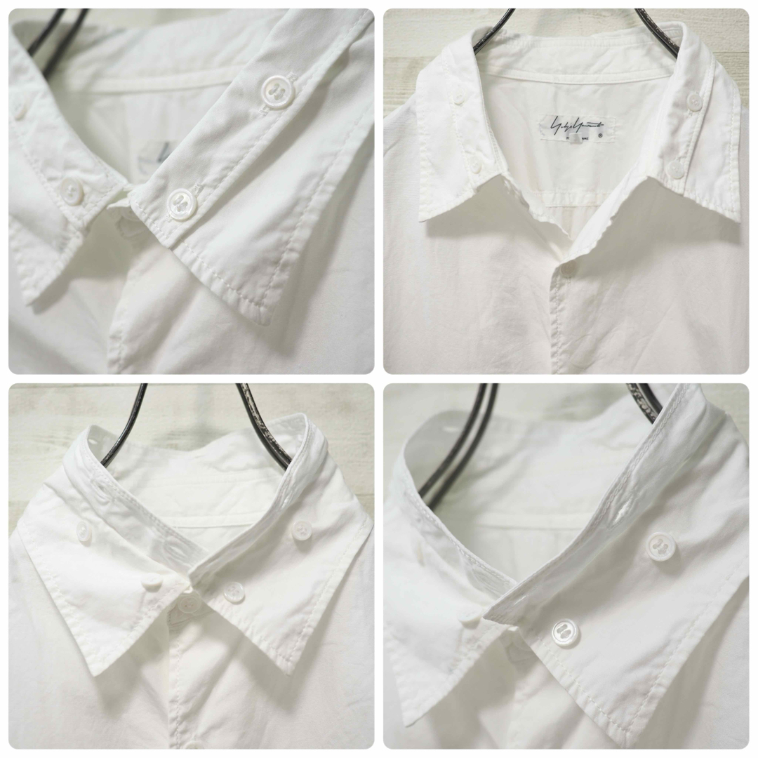 Yohji Yamamoto POUR HOMME(ヨウジヤマモトプールオム)のYOHJI YAMAMOTO 19AW 二重襟ボタンシャツ-White/2 メンズのトップス(シャツ)の商品写真
