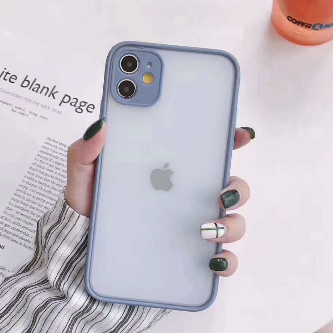 iPhone15Pro case マットクリア グレー おしゃれ 可愛い TPU スマホ/家電/カメラのスマホアクセサリー(iPhoneケース)の商品写真