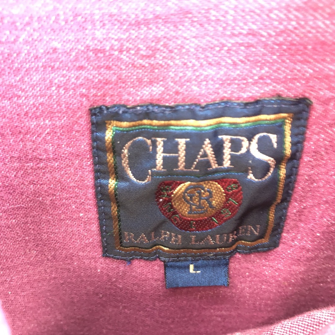 Ralph Lauren(ラルフローレン)の古着 80年代 ラルフローレン Ralph Lauren CHAPS チャップス 長袖 ボタンダウンシャツ メンズL ヴィンテージ /eaa385342 メンズのトップス(シャツ)の商品写真