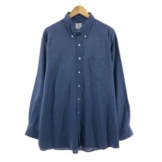 ブルックスブラザース(Brooks Brothers)の古着 ブルックスブラザーズ Brooks Brothers Est.1818 SPORT SHIRT 長袖 リネン ボタンダウンシャツ メンズXL /eaa385348(シャツ)