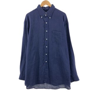 ブルックスブラザース(Brooks Brothers)の古着 ブルックスブラザーズ Brooks Brothers Est.1818 SPORT SHIRT 長袖 リネン ボタンダウンシャツ メンズXL /eaa385347(シャツ)