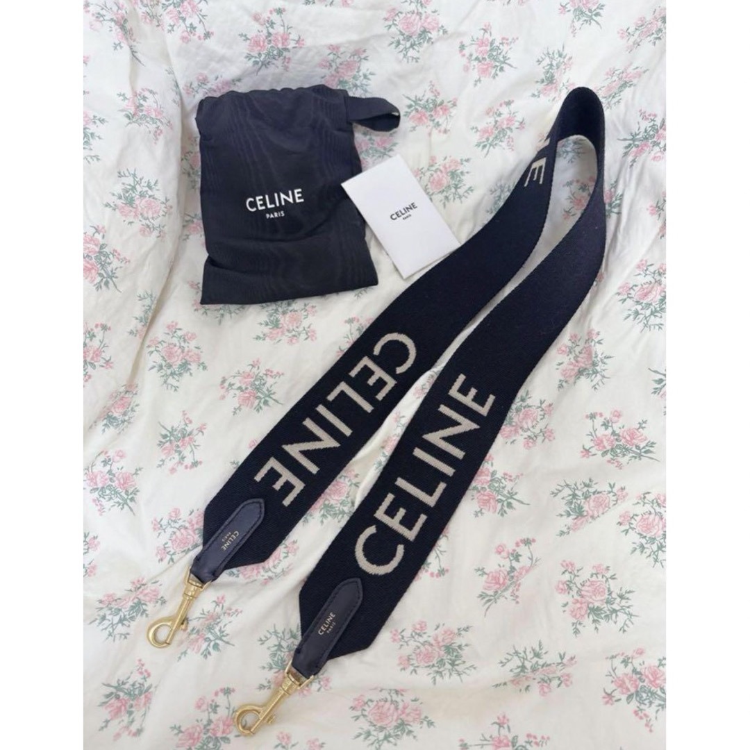 celine(セリーヌ)のCELINEジャカード ロングストラップ / ウール ブラック / ホワイト レディースのバッグ(ショルダーバッグ)の商品写真