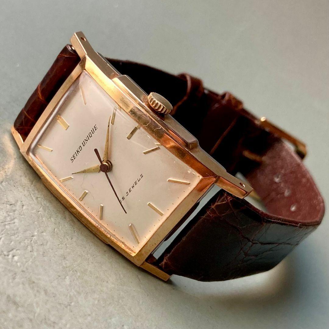 SEIKO(セイコー)の【動作品】セイコー SEIKO ユニーク 腕時計 手巻き 男性 レクタンギュラー メンズの時計(腕時計(アナログ))の商品写真