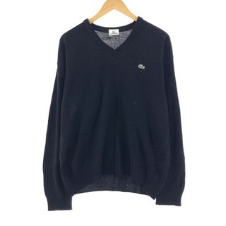 ラコステ(LACOSTE)の古着 ラコステ LACOSTE Vネック ウール×アクリルニットセーター 5 メンズL /eaa344906(ニット/セーター)