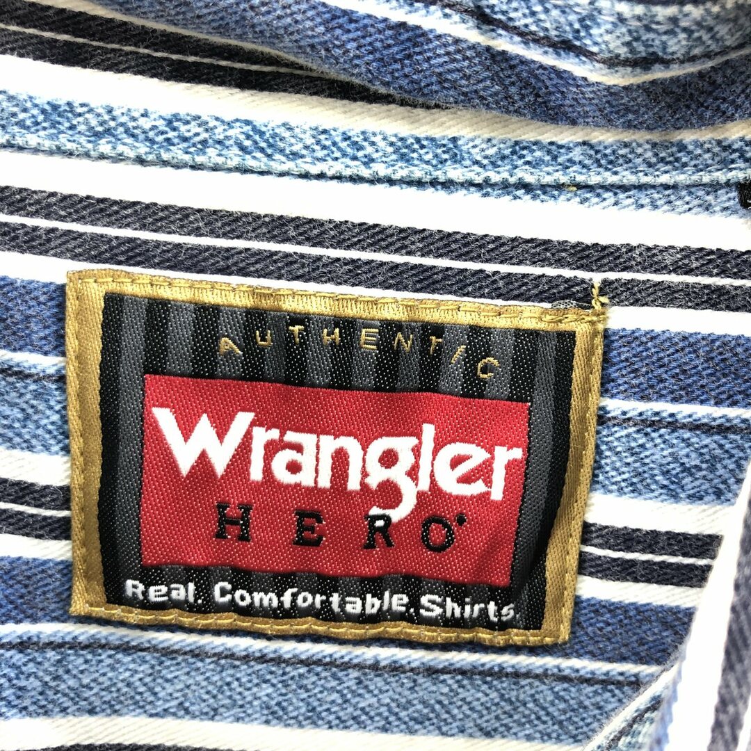 Wrangler(ラングラー)の古着 ラングラー Wrangler HERO 長袖 ボタンダウンストライプシャツ メンズXL /eaa385637 メンズのトップス(シャツ)の商品写真