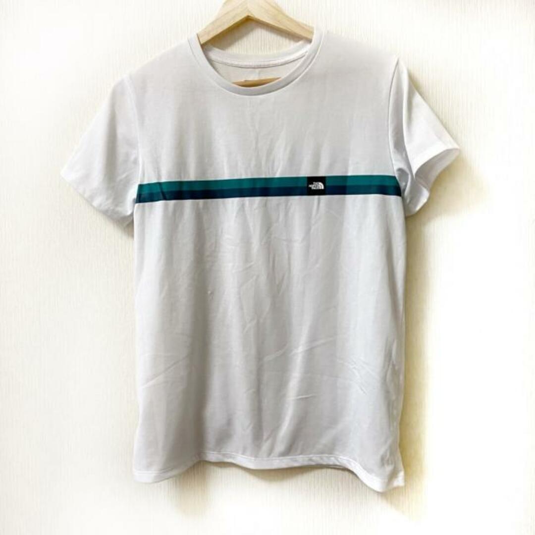 THE NORTH FACE(ザノースフェイス)のTHE NORTH FACE(ノースフェイス) 半袖Tシャツ サイズL レディース - 白×グリーン×ダークグリーン クルーネック レディースのトップス(Tシャツ(半袖/袖なし))の商品写真