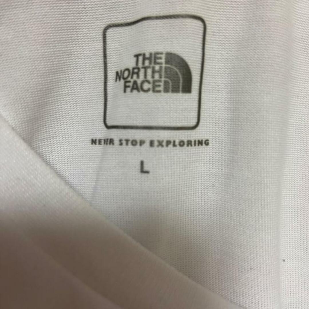 THE NORTH FACE(ザノースフェイス)のTHE NORTH FACE(ノースフェイス) 半袖Tシャツ サイズL レディース - 白×グリーン×ダークグリーン クルーネック レディースのトップス(Tシャツ(半袖/袖なし))の商品写真