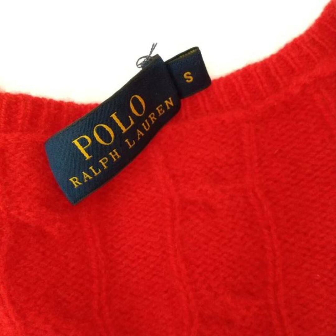 POLO RALPH LAUREN(ポロラルフローレン)のPOLObyRalphLauren(ポロラルフローレン) 長袖セーター サイズS レディース - レッド Vネック ウール、カシミヤ レディースのトップス(ニット/セーター)の商品写真