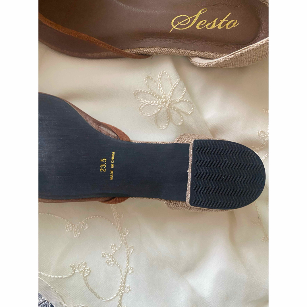 新品アンティーク風ブラウンメッシュシースルーパンプス レディースの靴/シューズ(サンダル)の商品写真