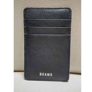 BEAMS　サフィアーノレザー　カードホルダー　ブラック