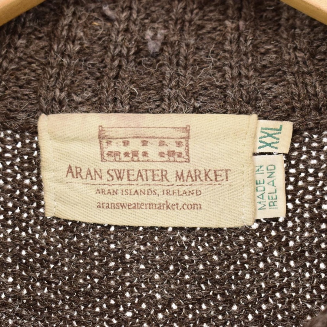 古着 ARAN SWEATER MARKET 総柄 ウールニットハーフボタンセーター アイルランド製 メンズXXL /eaa353952 メンズのトップス(ニット/セーター)の商品写真