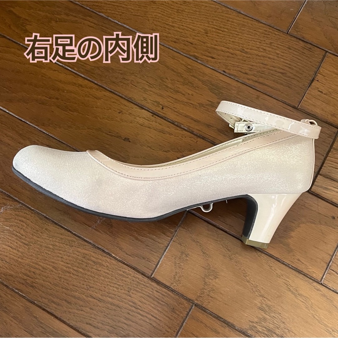 ピンクラメ♡パンプスLLサイズ24.5㎝ベルト付き　パーティー レディースの靴/シューズ(ハイヒール/パンプス)の商品写真