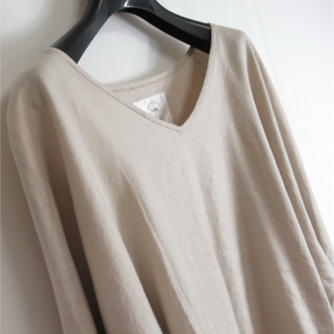 bukht ブフト オーバーサイズ リネン カットソー 半袖 3 麻 ベージュ メンズのトップス(Tシャツ/カットソー(七分/長袖))の商品写真