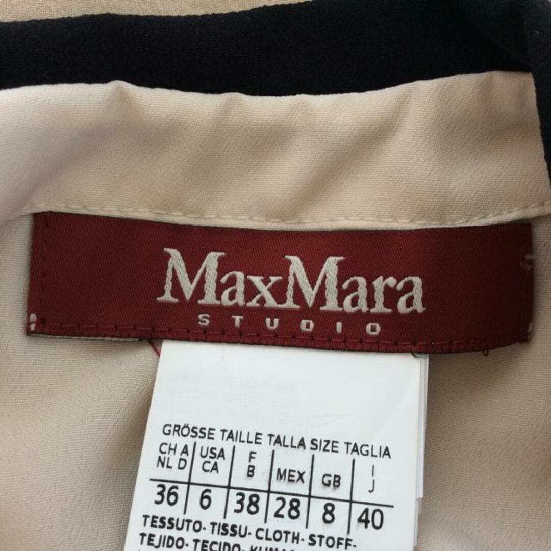 Max Mara STUDIO(マックスマーラスタジオ) ノースリーブカットソー サイズ40 M レディース - ベージュ×黒 クルーネック/フラワー(花) レディースのトップス(カットソー(半袖/袖なし))の商品写真