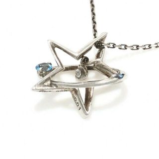 スタージュエリー(STAR JEWELRY)のSTAR JEWELRY(スタージュエリー) ネックレス - シルバー×ブルートパーズ×ダイヤモンド 1Pダイヤ/ダイヤ約0.01カラット/2016年/スター(星)(ネックレス)