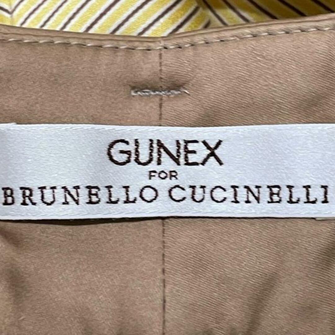 BRUNELLO CUCINELLI(ブルネロクチネリ)のBRUNELLO CUCINELLI(ブルネロクチネリ) パンツ サイズ38 S レディース - イエロー×ベージュ×アイボリー フルレングス/ストライプ/GUNEX レディースのパンツ(その他)の商品写真