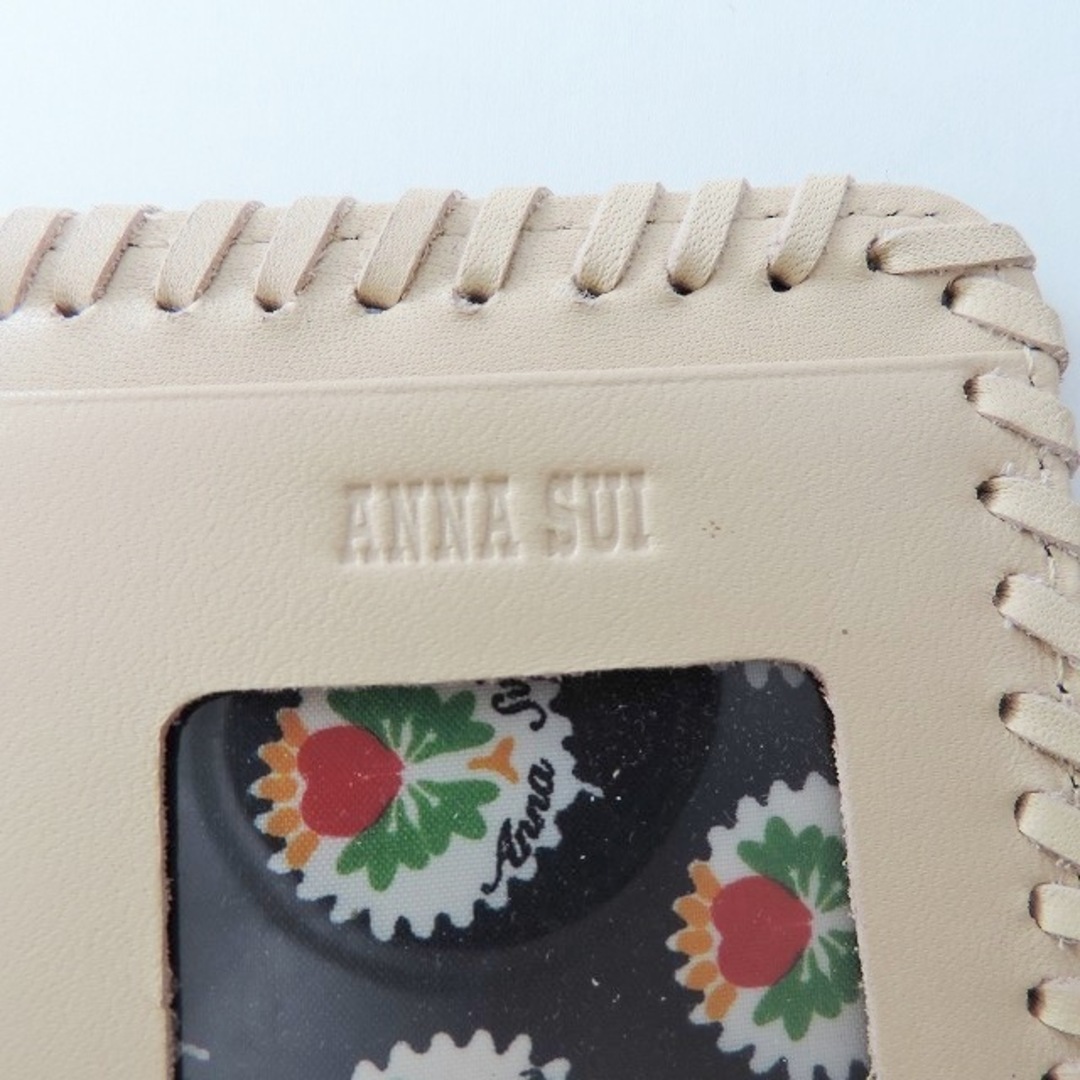 ANNA SUI(アナスイ)のANNA SUI(アナスイ) パスケース - 黒×ベージュ ハラコ×レザー レディースのファッション小物(名刺入れ/定期入れ)の商品写真