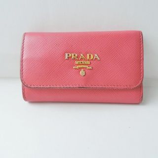 プラダ(PRADA)のPRADA(プラダ) キーケース - 1PG222 ピンク 6連フック レザー(キーケース)