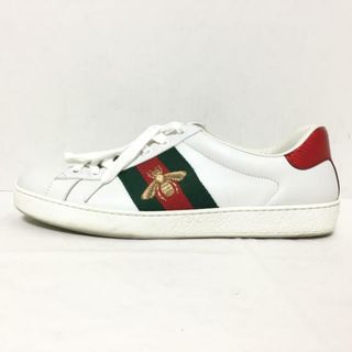 Gucci - GUCCI(グッチ) スニーカー 6 1/2 メンズ エース 429446 白×マルチ ビー（ハチ）/刺繍 レザー×ナイロンジャガード