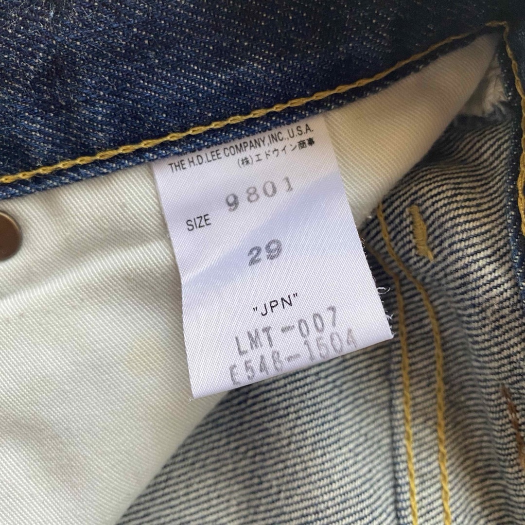 ジーンズ LEE サイズ29 日本製 綿100% 牛革 古着 中古 USED メンズのパンツ(デニム/ジーンズ)の商品写真