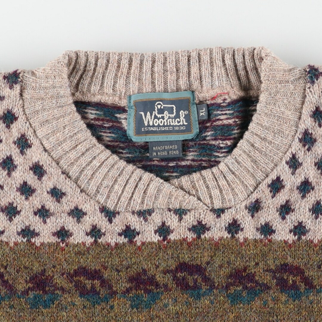 WOOLRICH(ウールリッチ)の古着 80年代 ウールリッチ WOOLRICH 総柄 ウールニットセーター メンズXL ヴィンテージ /eaa394137 メンズのトップス(ニット/セーター)の商品写真