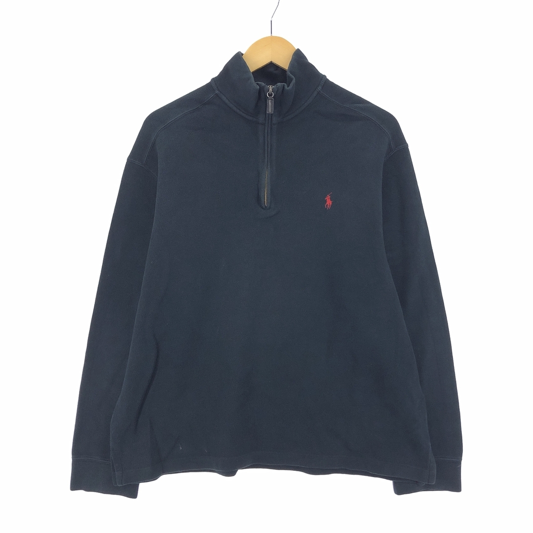 Ralph Lauren(ラルフローレン)の古着 ラルフローレン Ralph Lauren POLO by Ralph Lauren コットンニットハーフジップセーター メンズL /taa000080 メンズのトップス(ニット/セーター)の商品写真