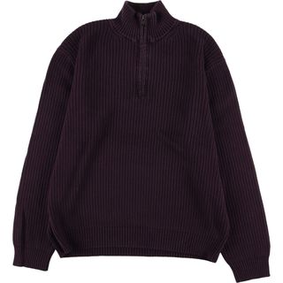 古着 カルバンクライン Calvin klein リブ編み コットンニットハーフジップセーター メンズXL /eaa348811