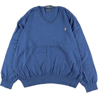 ラルフローレン(Ralph Lauren)の古着 ラルフローレン Ralph Lauren POLO by Ralph Lauren Vネック ピマコットンニットセーター メンズXXL /eaa342664(ニット/セーター)