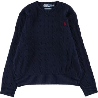 ラルフローレン(Ralph Lauren)の古着 ラルフローレン Ralph Lauren POLO by Ralph Lauren ケーブル編み コットンニットセーター メンズXL /eaa342675(ニット/セーター)