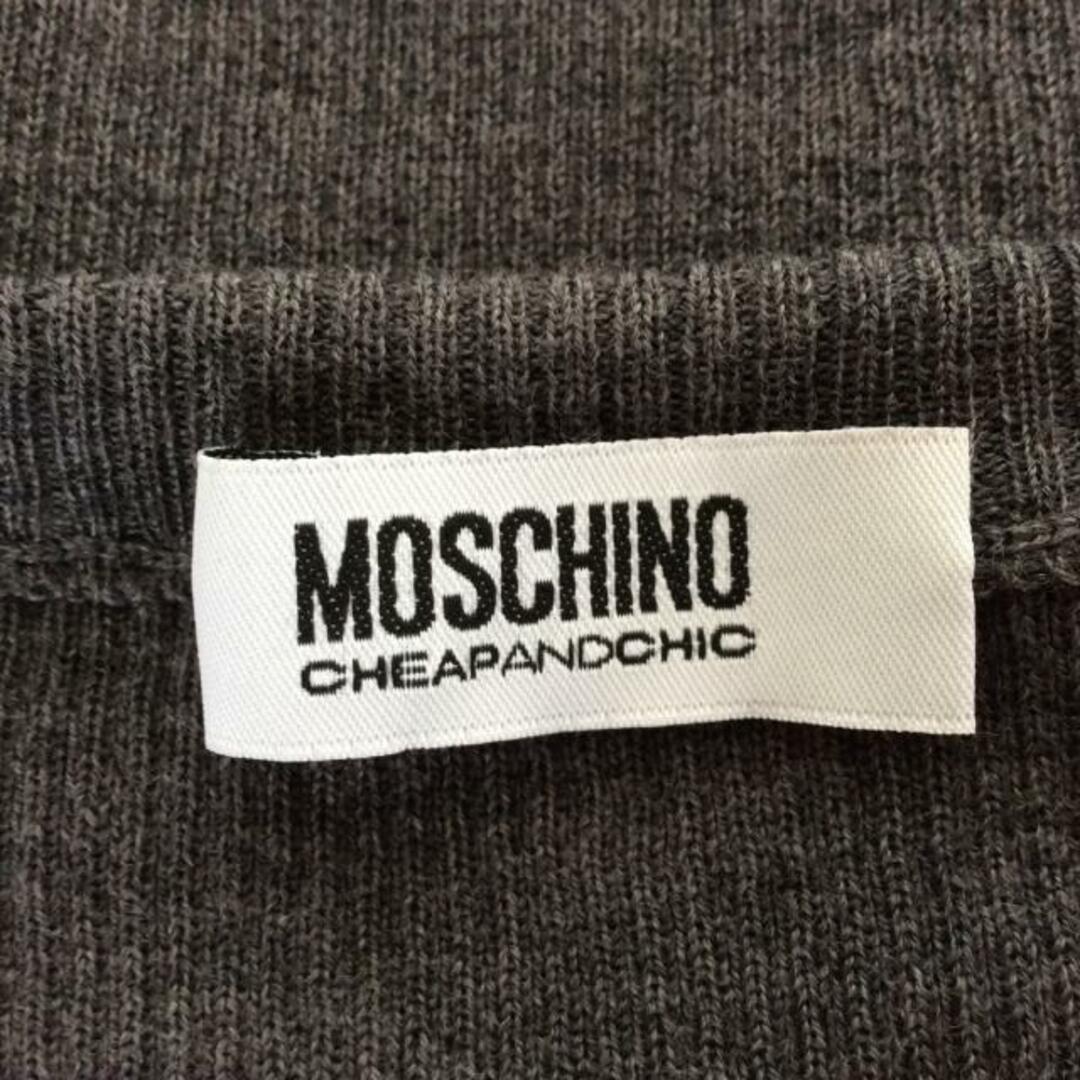 MOSCHINO CHEAP&CHIC(モスキーノ チープ&シック) カーディガン レディース - ダークグレー×レッド 長袖/フラワー(花) レディースのトップス(カーディガン)の商品写真