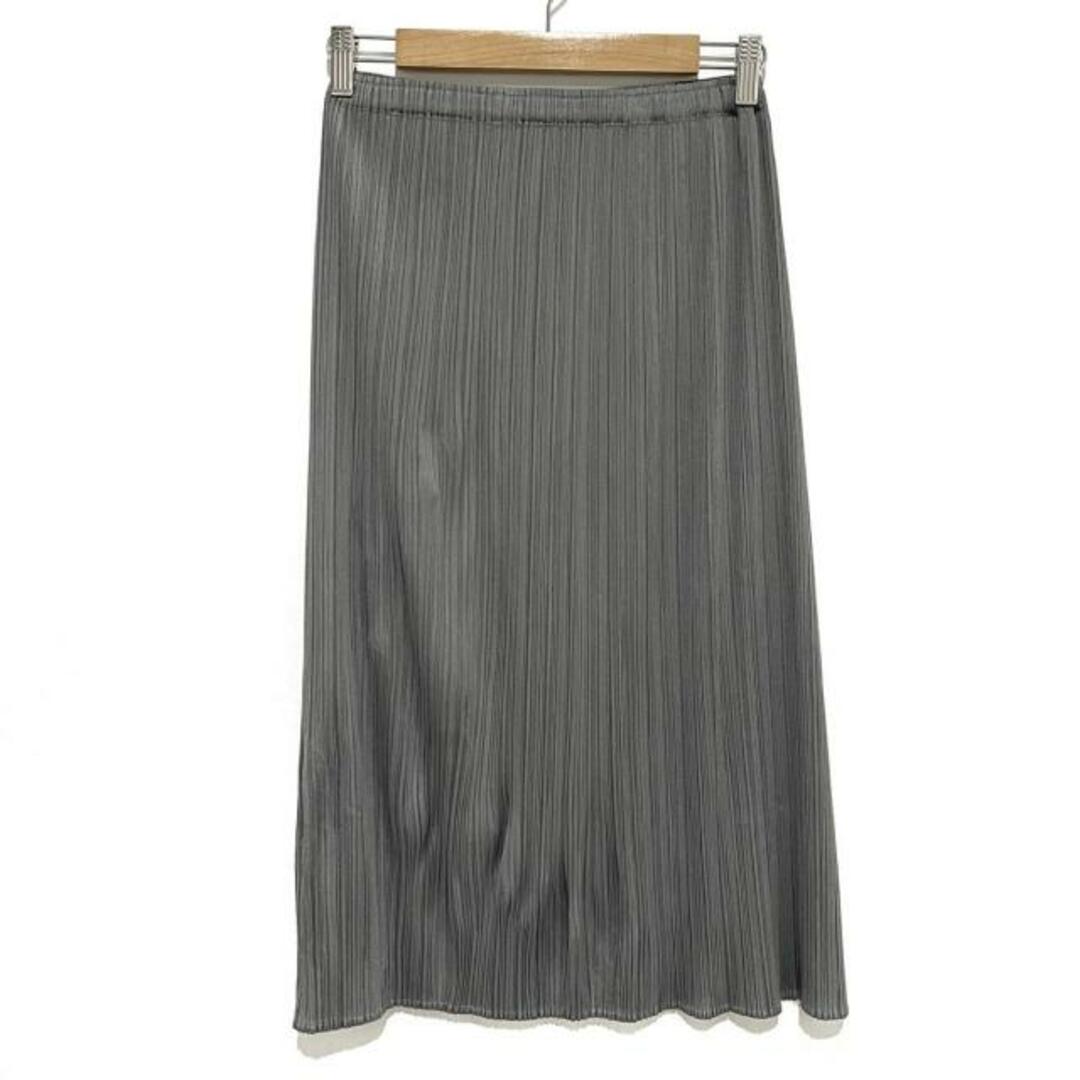 PLEATS PLEASE ISSEY MIYAKE(プリーツプリーズイッセイミヤケ)のPLEATS PLEASE(プリーツプリーズ) ロングスカート サイズ1 S レディース美品  - グレー プリーツ レディースのスカート(ロングスカート)の商品写真