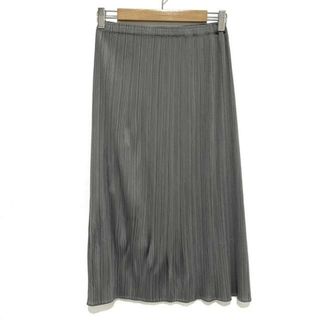 プリーツプリーズイッセイミヤケ(PLEATS PLEASE ISSEY MIYAKE)のPLEATS PLEASE(プリーツプリーズ) ロングスカート サイズ1 S レディース美品  - グレー プリーツ(ロングスカート)