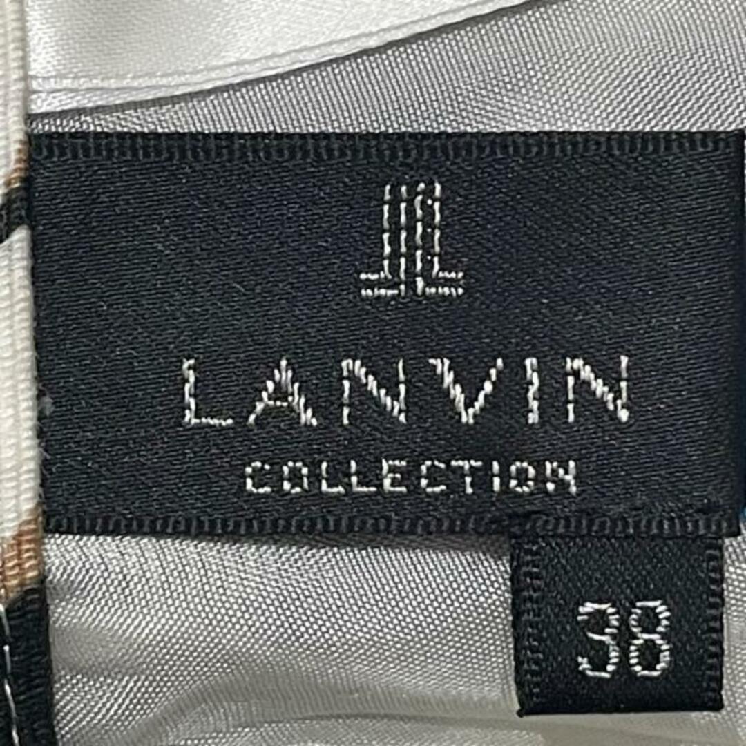 LANVIN COLLECTION(ランバンコレクション)のLANVIN COLLECTION(ランバンコレクション) スカート サイズ38 M レディース美品  - 白×ダークブラウン×マルチ ひざ丈 レディースのスカート(その他)の商品写真