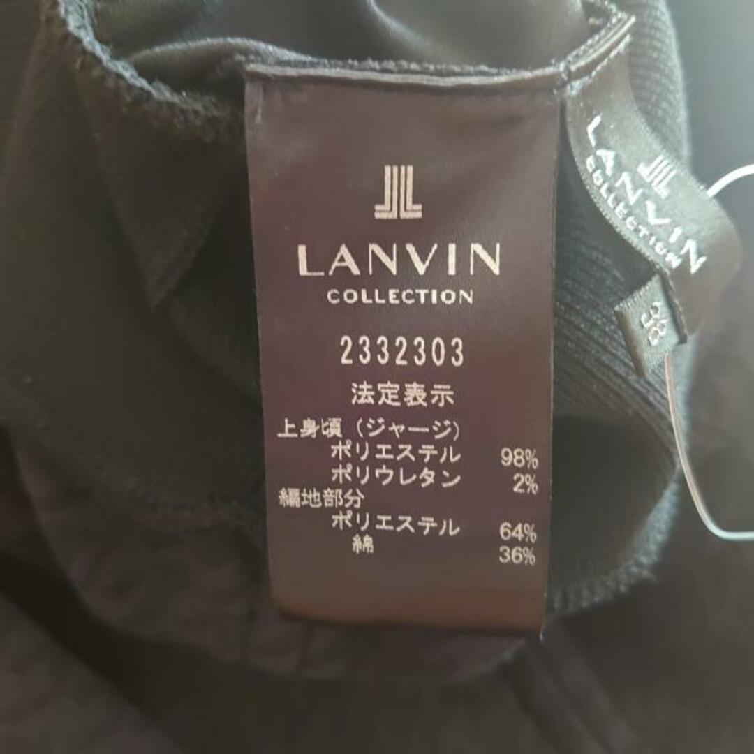 LANVIN COLLECTION(ランバンコレクション)のLANVIN COLLECTION(ランバンコレクション) ワンピース サイズ38 M レディース美品  - 黒 クルーネック/半袖/ロング/ニット/千鳥格子柄 ポリエステル、ポリウレタン レディースのワンピース(その他)の商品写真